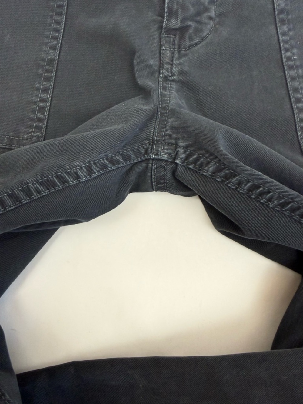 Nili Lotan Jenna Cotton Pants Carbon Grey Washed Black Raw Hem - Picture 14 of 16